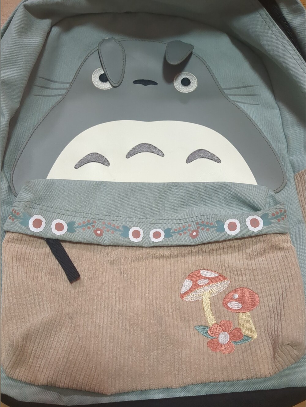 Studio Ghibli My Neighbor Totoro Corduroy Backpack Mushrooms - Picture 2 of 9